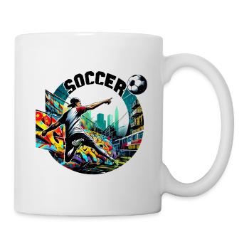 Street Soccer Graffiti Soccer Ball - raffstaff ® - Mug - white - Right