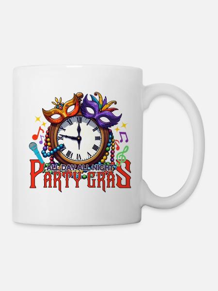 DEN GANZEN TAG DIE GANZE NACHT PARTY GRAS - Tasse - Weiß