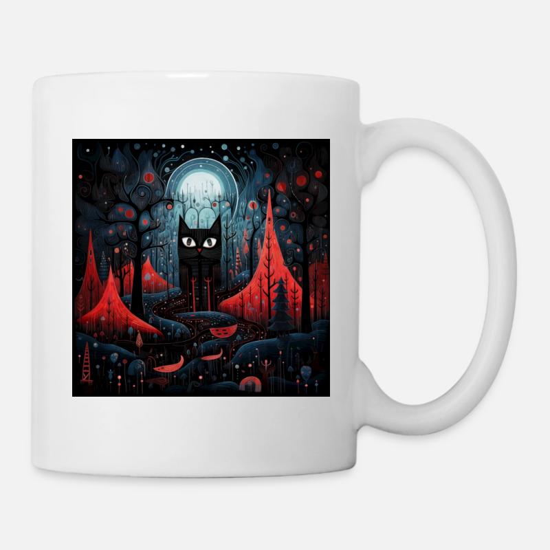 Black Cat Wunderland 4 - Tasse - Weiß