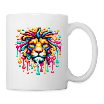 Psychedelic Lion with vibrant colors - Mug - white - Right