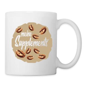 Kaffeebohnen sind meine Supplements - Tasse - Weiß - Rechts