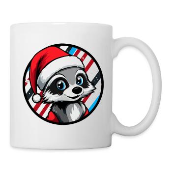 Raccoon Christmas X-Mas - Mug - white - Right