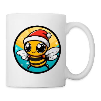 Biene Weihnachten X-Mas - Tasse - Weiß - Rechts