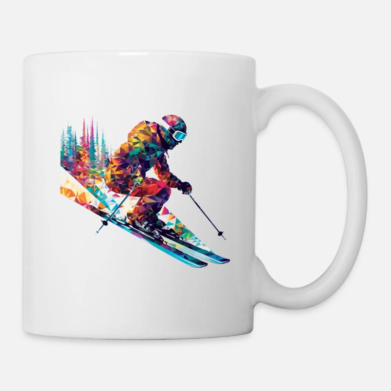 Alpin Ski Sport Game Champion Competition Abstract - Mug - white