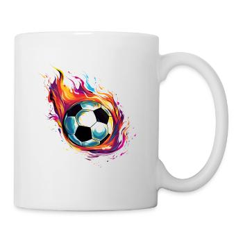 Fußball Flamme Fussballer - Tasse - Weiß - Rechts