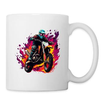 Motocross Dirt Bike Flame - Mug blanc - blanc - Droite