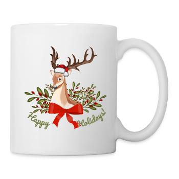 Happy Holidays - Tasse - Weiß - Rechts