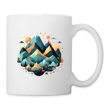 Ruhige Landschaft Ruhig Beschauliche Natur Berge - Tasse - Weiß - Rechts