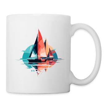 Segeln Meer Ruhig Ruhig Ozean Im Freien Farbe - Tasse - Weiß - Rechts