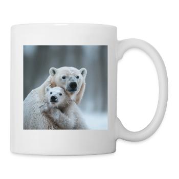 Eisbärmutter mit Kind - Tasse - Weiß - Rechts