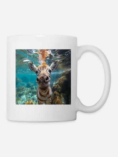 Zebra unter Wasser - Tasse - Weiß
