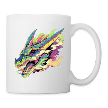 A colorful and stylized dragon - Mug - white - Right