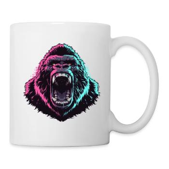 Tête de gorille furieux en style pop art - Mug blanc - blanc - Droite