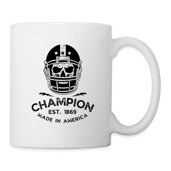 Champion Totenkopf-Football-Design - Tasse - Weiß - Rechts