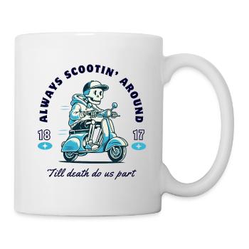 Skeleton sur la conception du scooter - Mug blanc - blanc - Droite