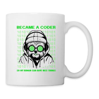Became a Coder – Hacker Dog Binary Look - Tasse - Weiß - Rechts