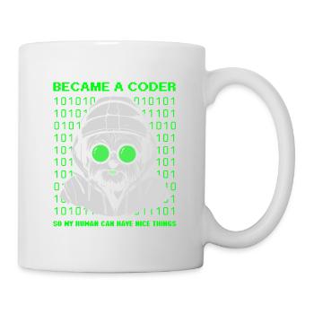 Became a Coder – Cyber Dog Binary - Tasse - Weiß - Rechts