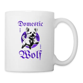 Domestic Wolf – Gothic Dog with Moon - Mug - white - Right