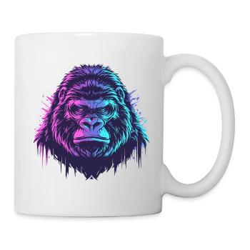 Knallbunter Gorilla - Tasse - Weiß - Rechts