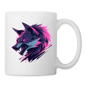 Brightly Colored Ferocious Wolf - Mug - white - Right