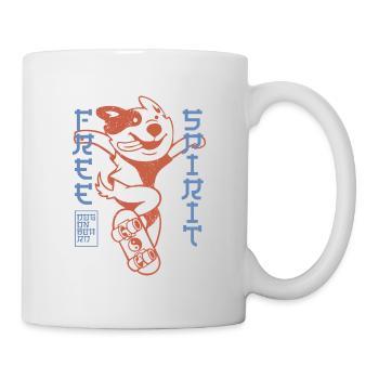 Skater Dog – Japanese Street Style - Mug - white - Right