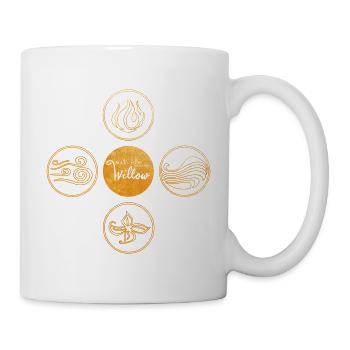 "Ein Mädchen Namens Willow" Logo Und Vier Elemente - Tasse - Weiß - Rechts