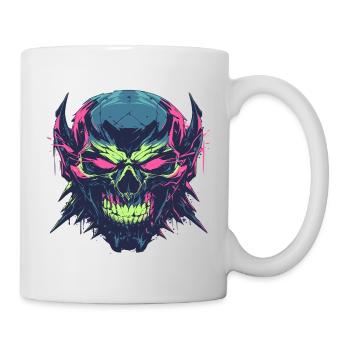 A furious skeleton with colorful graphics - Mug - white - Right