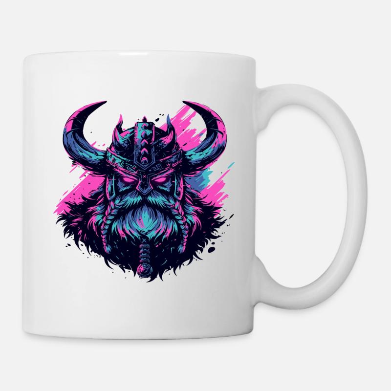 Viking head in pop art style - Mug - white