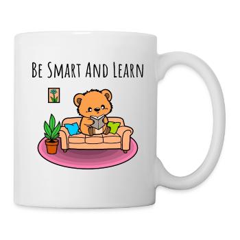 Clever Cute Teddy - Soyez intelligent et apprenez ! - Mug blanc - blanc - Droite