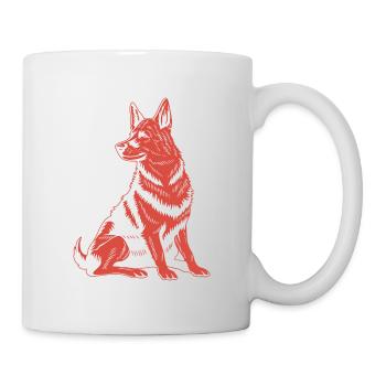 Loyal German Shepherd – Classic Dog Graphic - Mug - white - Right