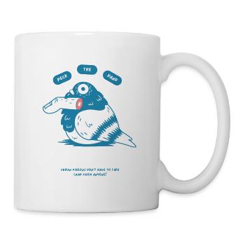 Peck The Hand That Feeds – Pigeon Design - Mug - white - Right