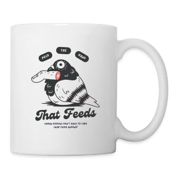 Peck La main qui nourrit – Colombe satirique - Mug blanc - blanc - Droite
