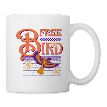 Free Bird – Colorful Retro Bird - Mug - white - Right