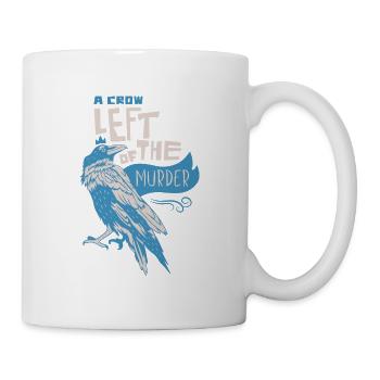 Un corbeau à la gauche du meurtre – Illustration corbeau - Mug blanc - blanc - Droite