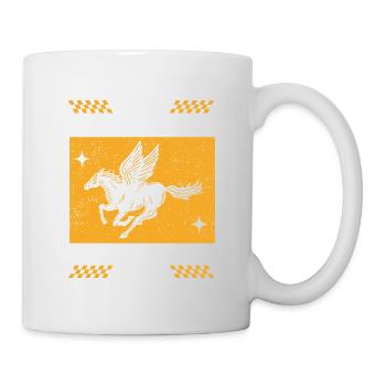 Ride More Worry Less – Pegasus Retro-Design - Tasse - Weiß - Rechts