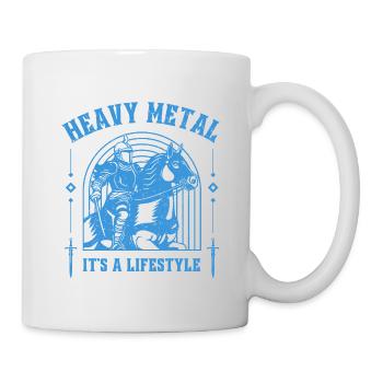 Heavy Metal – Ritter & Pferd Lifestyle-Design - Tasse - Weiß - Rechts