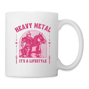 Heavy Metal – Ritter & Pferd Mittelalter-Design - Tasse - Weiß - Rechts