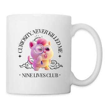 Curious Cat – Funny Cartoon Illustration - Mug - white - Right