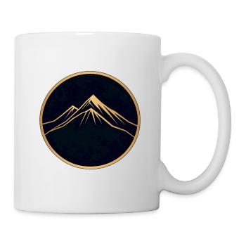 Hiker, Mountain Walk, Round Logo - Mug - white - Right