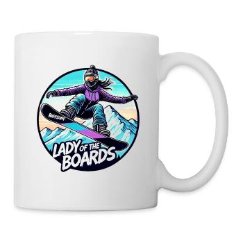 Lady of the boards Snowboard Boarder - raffstaff ® - Tasse - Weiß - Rechts