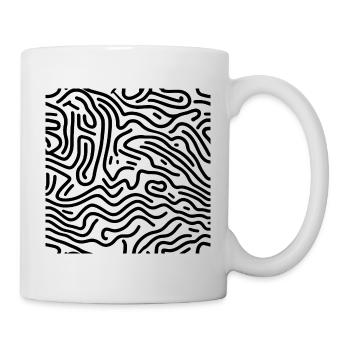 noir et blanc - lignes design - Mug blanc - blanc - Droite