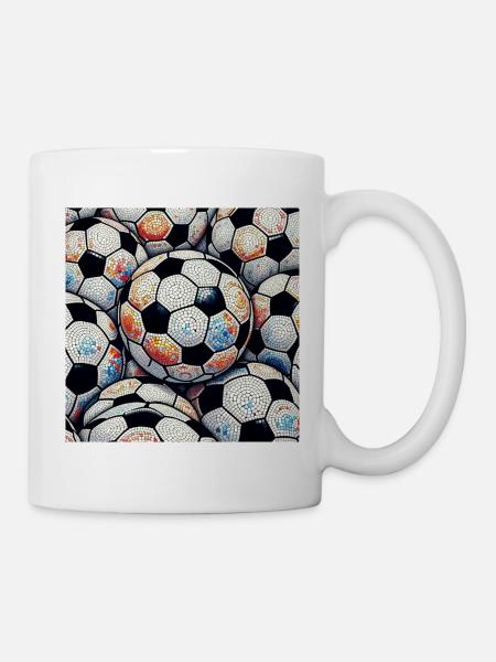 Fußball-Mosaik - Tasse - Weiß