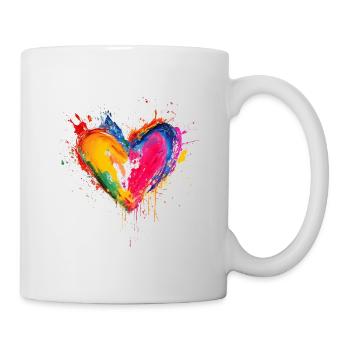 Heart in Rainbow Colors | Splashes - Mug - white - Right