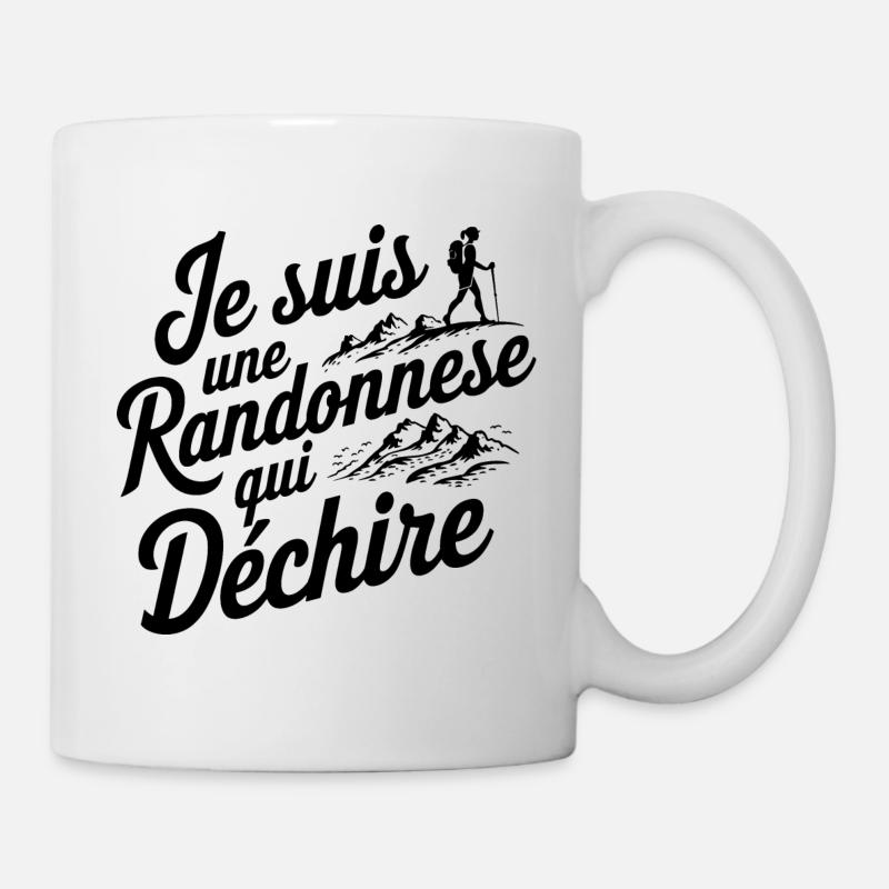 Une Randonneuse Qui Déchire cadeau Rando Montagne - Mug blanc - blanc