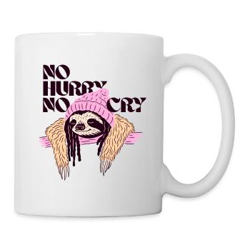Pas de hâte, pas de cri – motif de paresse détendu - Mug blanc - blanc - Droite