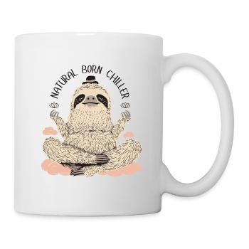 Meditating Sloth – Chill and Relax - Mug - white - Right