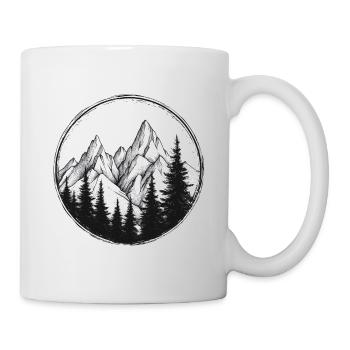 Camping, Mountain and Fir Tree Logo, Campers - Mug - white - Right