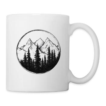 Berglandschaft für Wanderer, Gipfel - Tasse - Weiß - Rechts