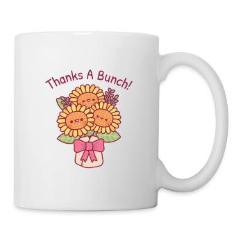 Süßer Sonnenblumenstrauß Dank eines Bündels Wortspiel - Tasse - Weiß - Rechts