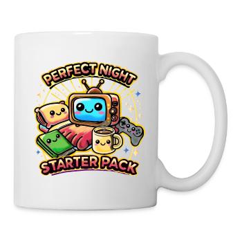 Perfect Night Cute Kawaii Homebody Indoor Design - Mug - white - Right